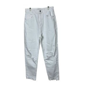 Zara White Mom‎ Jeans High-Waisted Size 6